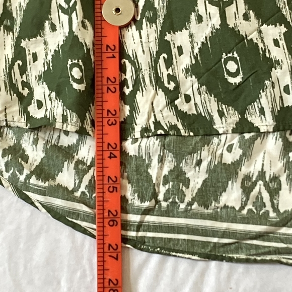 BNWT F&F Olive Green Aztec Pattern Lightweight Grandad Collared Blouse Size 14 - Picture 11 of 13